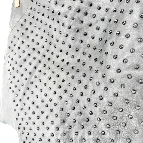LAMARQUE Studded Leather Mini Skirt Size 4 - Picture 2 of 8